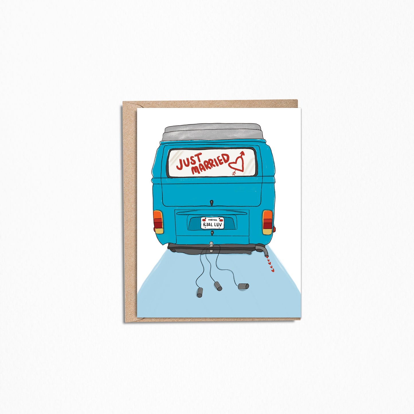 Buy Just Married 4.25x5.5” A2 Everyday love and Wedding greeting card. Romantic, vibrant gifts from Goods Made By Digitrillnana, Ashley Fletcher. Wedding, anniversary, and vow renewal cards for your partner, spouse, wife, or husband. Black Woman Owned.